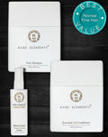 Picture of Rare Elements Normal and Thick Hair Bundle Collection which includes the Pure Shampoo,  Essential Lite Conditioner and Leave In light mist Styling aid. It displays a Best Value sticker indicating that when purchases as a bundle you will receive an additional savings.